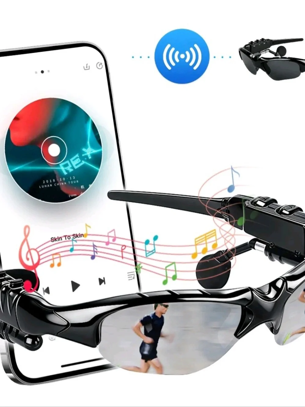 Bluetooth Smart Sunglasses ,  Headphones Hands-Free Calling Stereo 5.0. Uni-Sex.